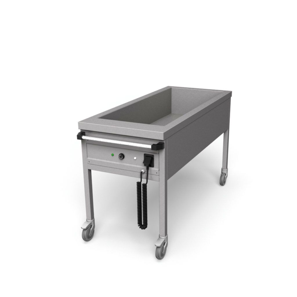 Nerezový ohrevný vozík na 4 x GN 1/1