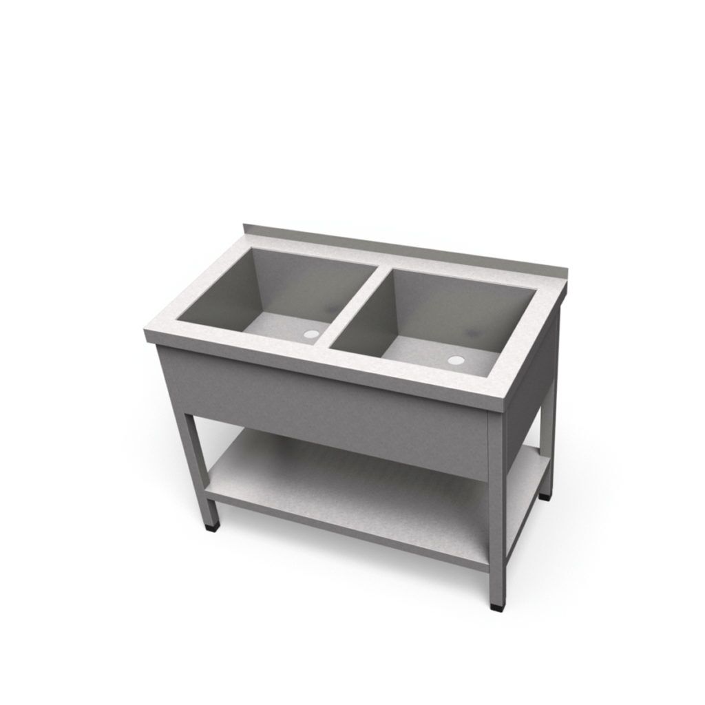 Nerezový dvojdrez zváraný s policou | DZP-3