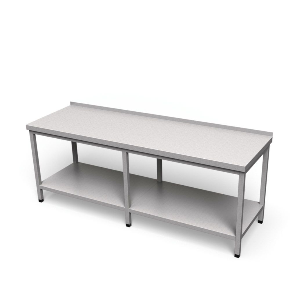 Nerezový pracovný stôl s policou dlhý | SJV-2
