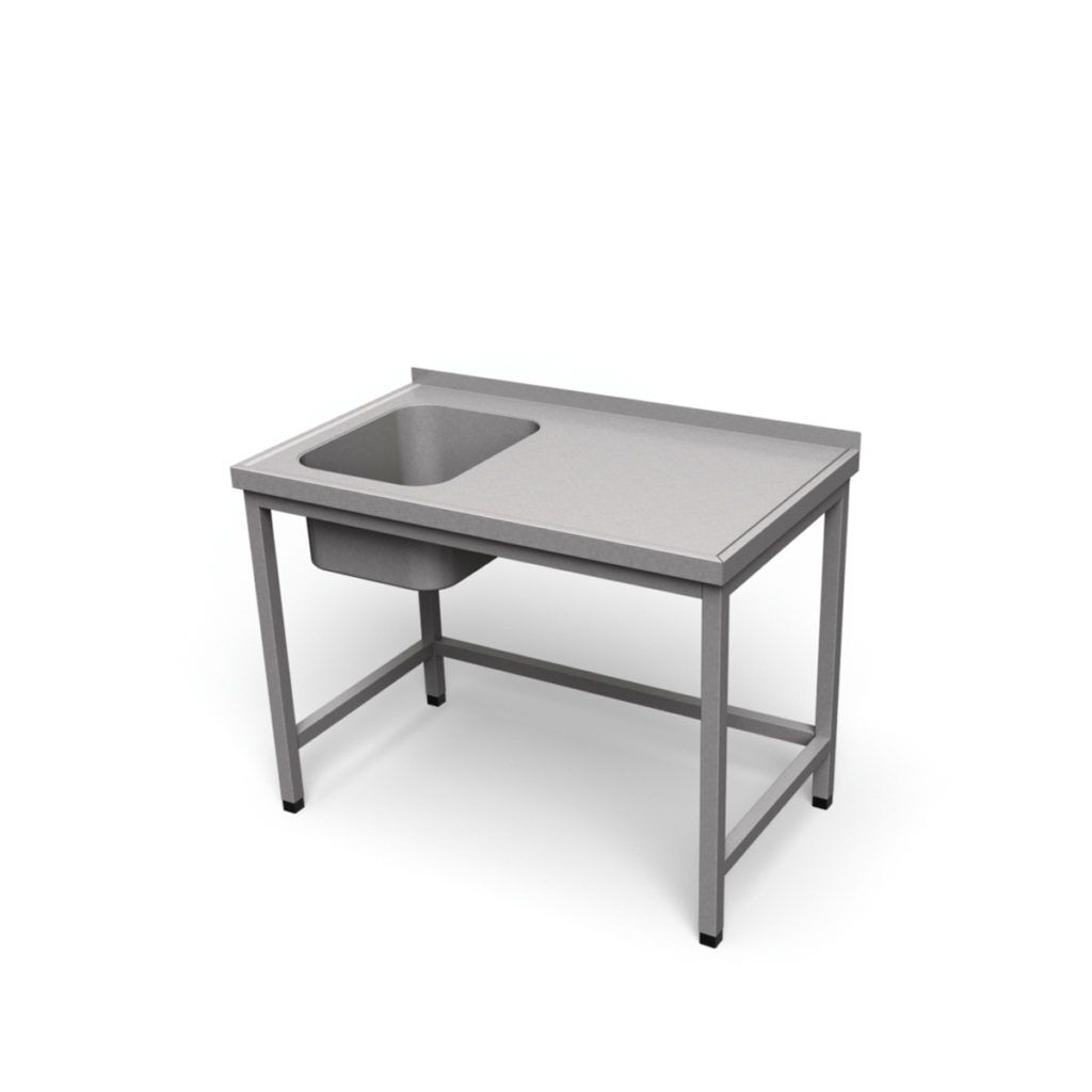 Nerezový umývací stôl bez police | US-1