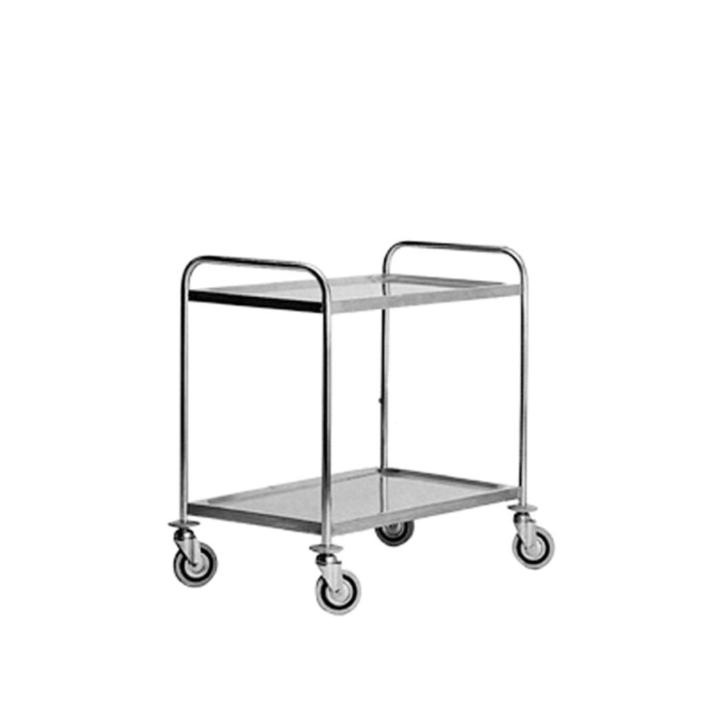 Nerezový vozík servírovací dvojpolicový nosnosť police 50 kg, 100x52,5x95 | CR-102