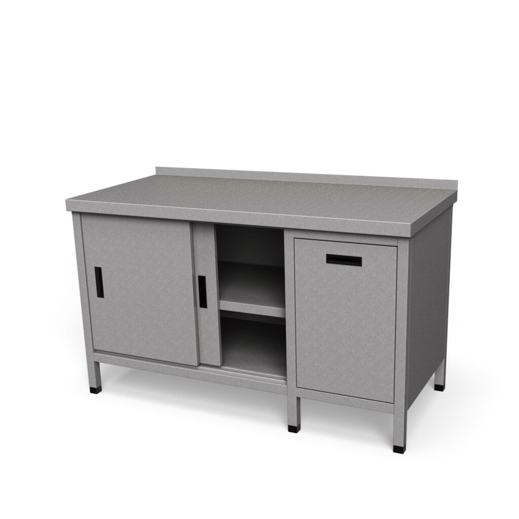 Pracovný stôl s výklopným košom a posuvnými dverami | SD-4