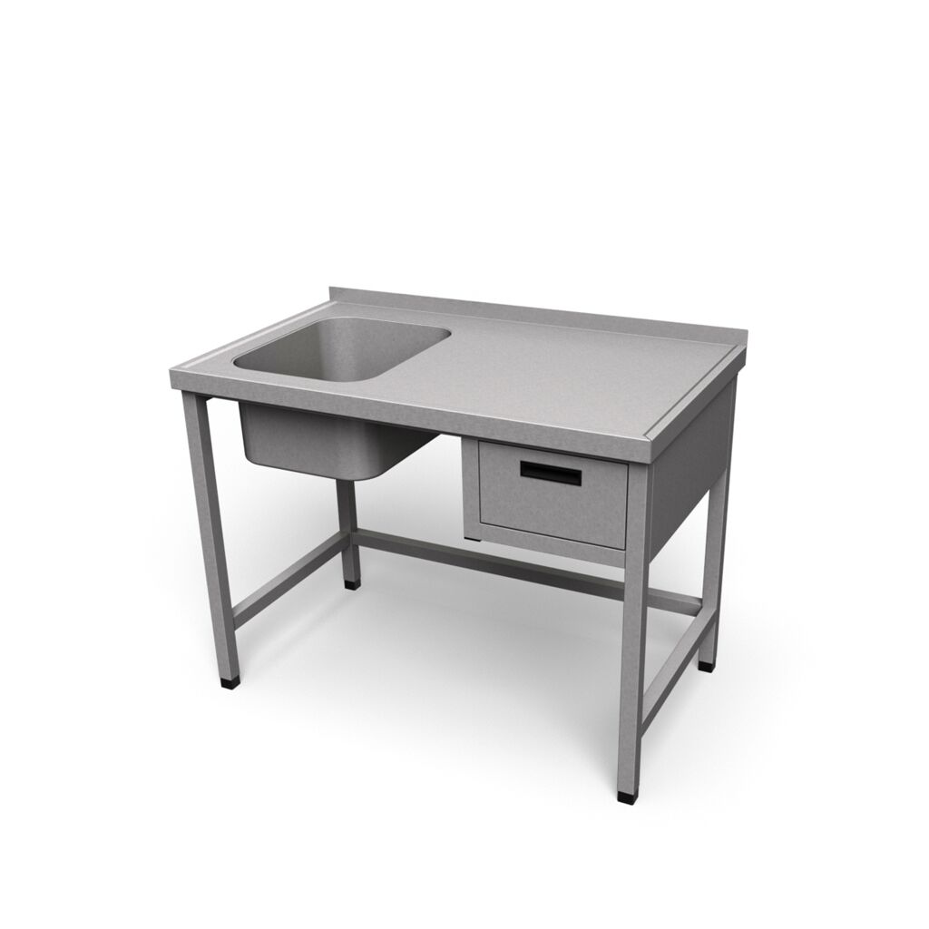 Nerezový umývací stôl so zásuvkou | US-1 Z